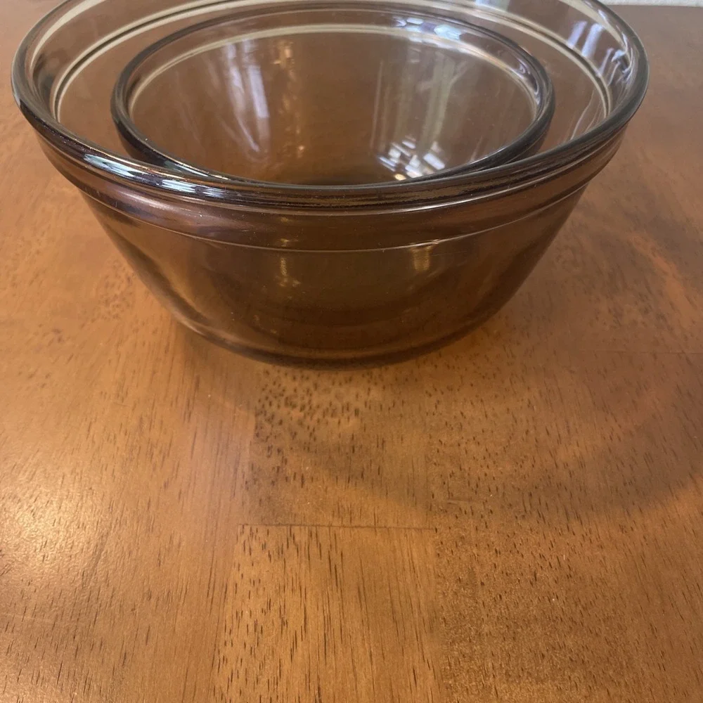Anchor Amber Nesting Bowls Ovenware Set Mixing Bowls 1-Qt & 2.5 Qt Oven Safe